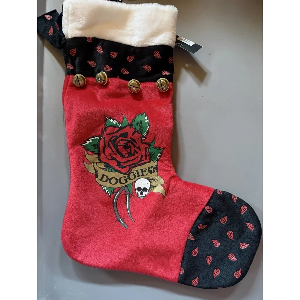 Bret Michaels Pets Rock Dog Christmas stocking NWT B5